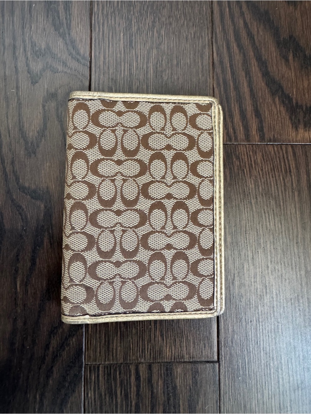 Y2K Coach Signature “C” Jacquard Pattern Passport Holder